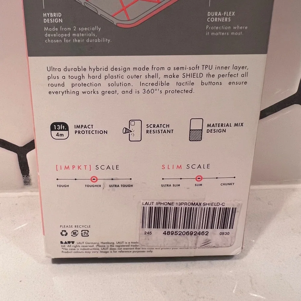 Laut Shield Phone Case Coral NEW iPhone 13 Pro Max Ultra‎ Protective Dual Layer